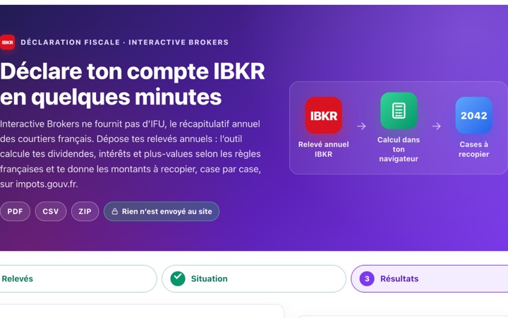 Aperçu : Déclaration fiscale IBKR
