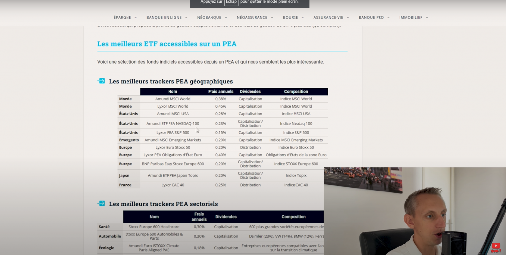 DCA FORTUNEO choix etf