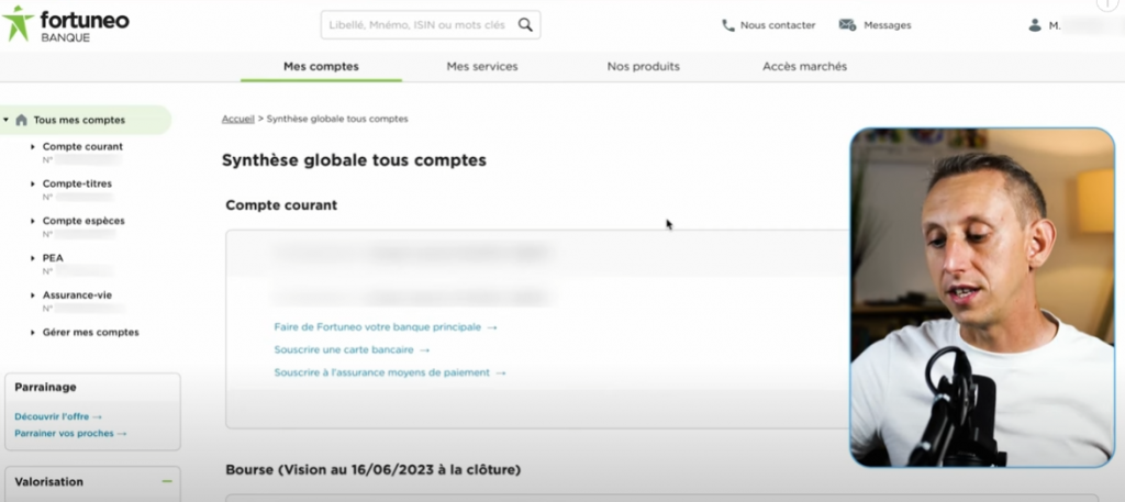 interface Fortuneo présentation