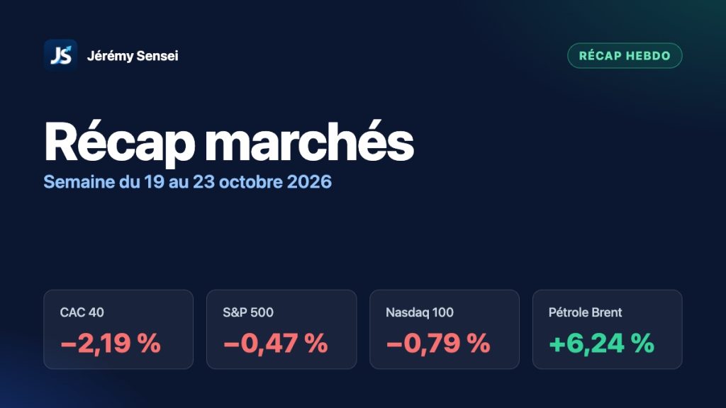 Récap marchés, semaine du 19 au 23 octobre 2026 : CAC 40, S&P 500, Nasdaq 100 et pétrole Brent