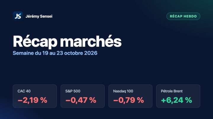 Récap marchés, semaine du 19 au 23 octobre 2026 : CAC 40, S&P 500, Nasdaq 100 et pétrole Brent